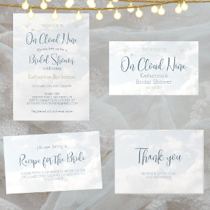 Die Braut ist auf Cloud Nine Elegantes Brautparty Einladung