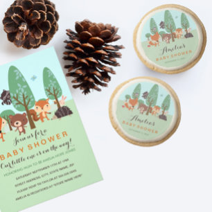 Sweet Woodland Friends Kinderdusche einladen Einladung