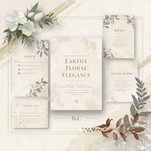 Elegante Florale Hochzeits-Dankeskarten  Dankeskarte