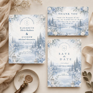 Zauberhafte Outdoor-Winterhochzeit Save The Date