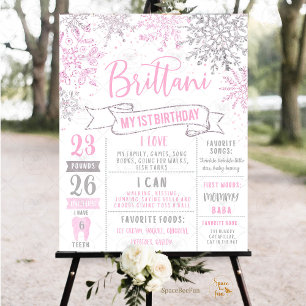 Winter ONEderland Snowflake Geburtstagsparty Einladung