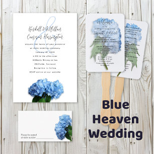 Budget Hochzeit Einladung Blue Hydrangea Blume Flyer