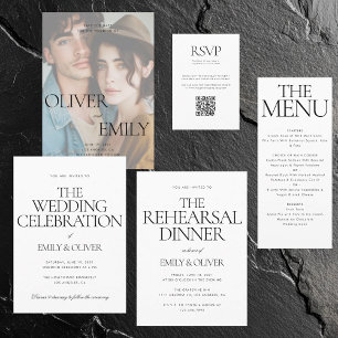 Elegante moderne saubere Verpackung Volles Foto Ho Save The Date