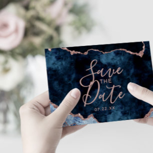 Hochzeitseinladungen für Navy Blue Rose Einladungspostkarte