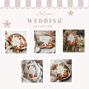 Kühne Herbstblätter-Hochzeit RSVP Karte