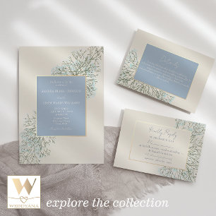 Dusty Blue Wildblumen Wedding Tischnummer