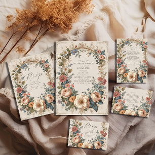 Botanische Bliss Wildblumen Jugendstil-Hochzeit Save The Date