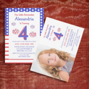Little Firecracker 4. Geburtstag Einladung