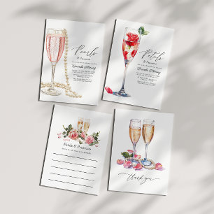 Petals, Pearls & Prosecco Champagner-Junggesellinn Dankeskarte