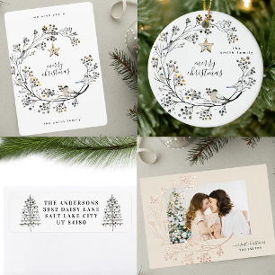 Bio Vogel Frohe Weihnachts-Custom-Text Keramik Ornament