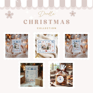 Foto Weihnachten Doodle Line Kunst-Urlaub