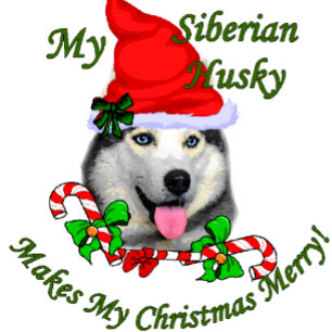 Siberian Husky Weihnachtsgeschenke Feiertagskarte