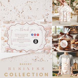 Blush Vintage Patisserie Bäckerei Geschäft Visitenkarte
