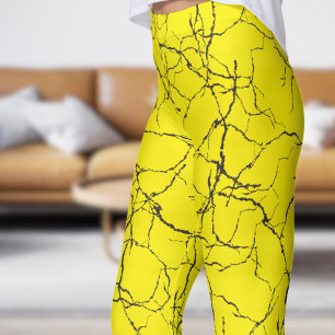 Chic-Aquamarin-Schwarz-Frakturmuster Leggings