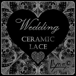 Keramik Lace Black RSVP Karte