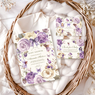 Fairy Woodland Girl Baby Showregister Begleitkarte