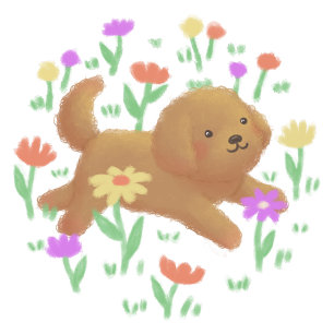 Niedlicher Welpe auf Vintager Sessel-Illustration Karte