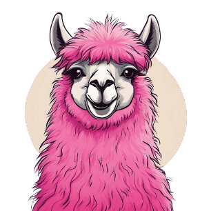 Pink Happy Lama lächeln Einladung