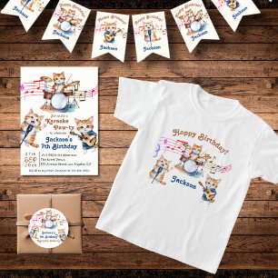 Funny Musical Cats Karaoke Kindergeburtstag Party T-Shirt