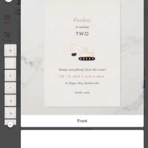 Grabbau Party Foil Birthday Einladung