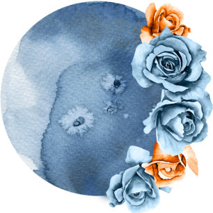 Dusty Blue und Rusty Peony Floral Gold Wedding Einladung