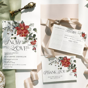 Schnee in Liebe Evergreen Brautparty Einladung