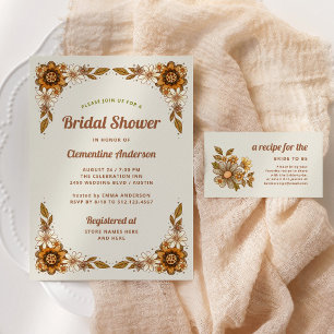 Boho Retro Blume   Brautparty gemeinsam Rezept Begleitkarte