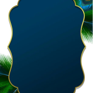 Eleganter Pfauenfeathers und Gold-Polterabend I Einladung