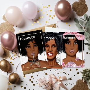 Rose Gold Afro Geburtstagsparty Einladung
