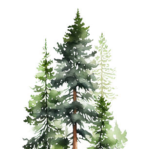 Waldgrüne Pinien Moderne Hochzeit Einladung