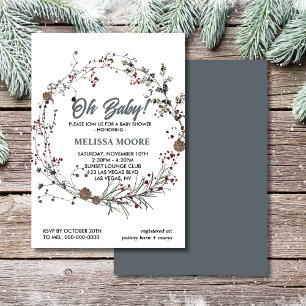 Babywinterbeere rustikales Boho Einladung