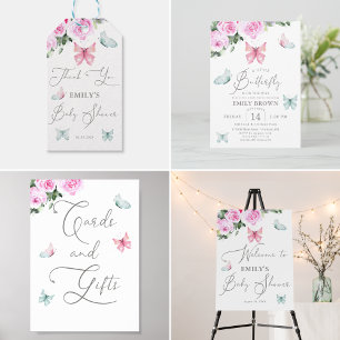 Rose und Schmetterlinge Karten und Geschenke Poster