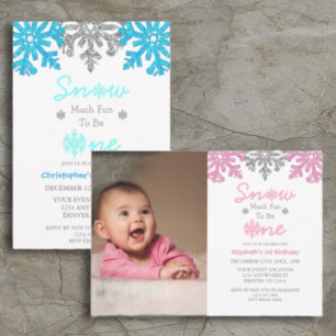 Schnee viel Spaß, ein Winter 1. Geburtstag zu sein Einladung