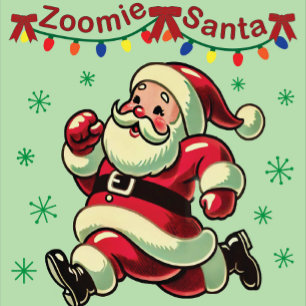 Zoomie Santa Christmas Quadratischer Aufkleber