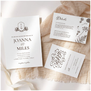 Eleganter Kalligraphie-Neutral-Ton Save the Date Einladung