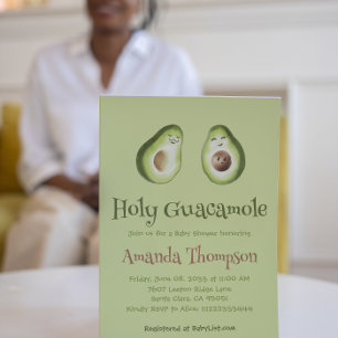 Heilige Guacamole Avocado Diaper Raffle Babydusche Visitenkarte