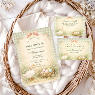 Vintage Silly Goose Garten-Baby-Party Einladung