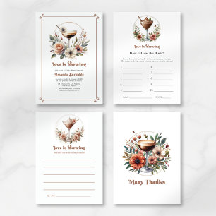 Mocha-Mousse-Espresso-Martini-Brautabschiedsfoto Dankeskarte