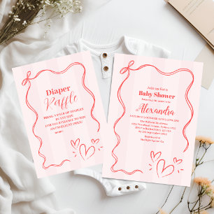 Rosa Streifen Coquette Bow Babydusche Serviette