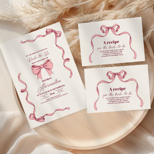 Elegantes rosa Bow-Brautparty Begleitkarte