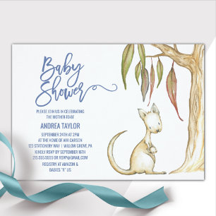 Australian Kangaroo & Joey Neutral Baby Shower Einladung
