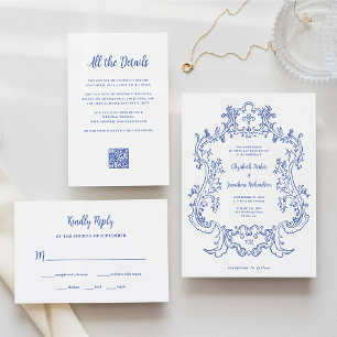 Regal Blue   Wahl zum Hochzeitsessen RSVP Karte