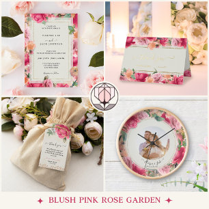 Romantische Rosa Bläschen Foto Circle Wedding Einladung