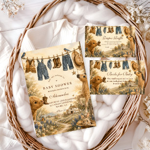 Einfallsreicher Jungen Western Boho Windelraffel Begleitkarte