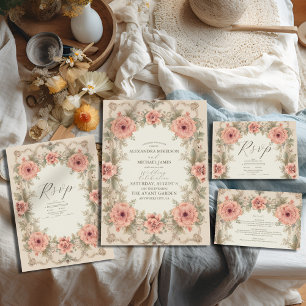 Flora Vintage Jugendstil-Hochzeit Save The Date