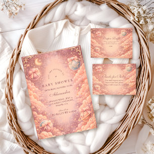 Rosa himmlische Bögen Wolken-Babyparty Serviette