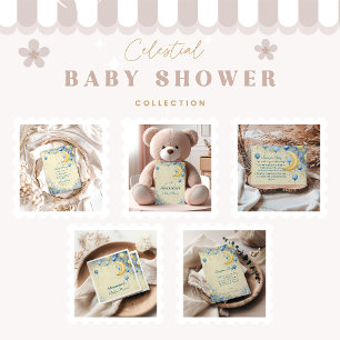 Celestial Moon and Stars Baby Dusche Folieneinladung