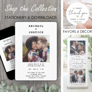 QR UAWG All-In-One Chic-Schreibmaschine 2 Foto Hoc Einladung