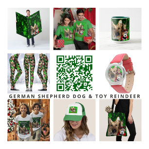 Deutsche Schäferhunde Toy Rentier Grüne Schneefloc