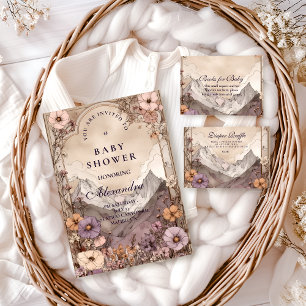 Lavendel-Wiesen-Gipfel-Baby-Party Einladung